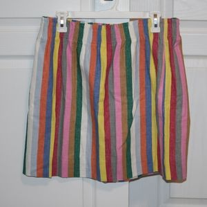 J. Crew colorful striped mini skirt
